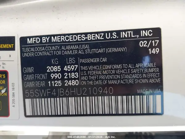 55SWF4JB6HU210940 2017 MERCEDES-BENZ C-KLASSE - Image 8