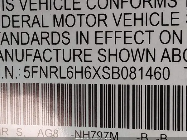 5FNRL6H6XSB081460 2025 HONDA ODYSSEY - Image 8
