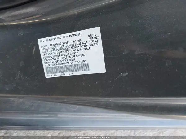 5FNRL6H76KB018784 2019 HONDA ODYSSEY - Image 8