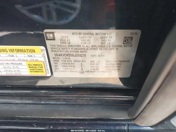 5GAKVCKD3GJ293278 2016 BUICK ENCLAVE - Image 8