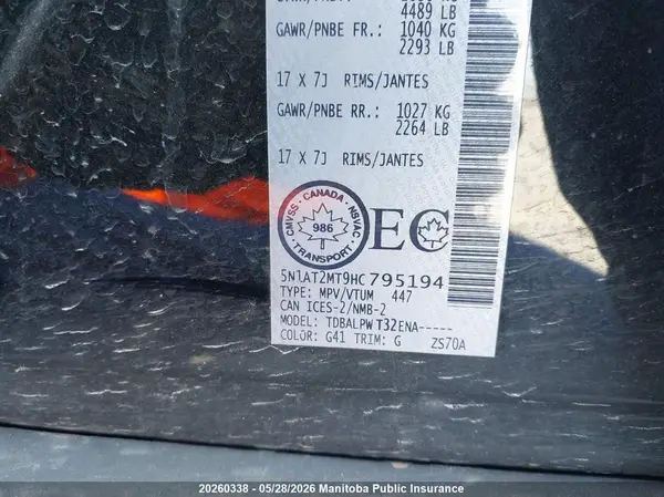 5N1AT2MT9HC795194 2017 NISSAN ROGUE - Image 8