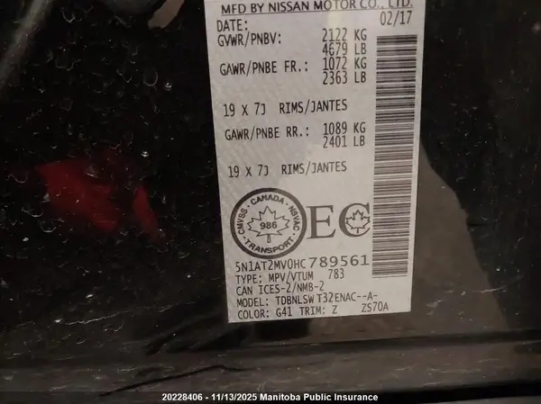 5N1AT2MV0HC789561 2017 NISSAN ROGUE - Image 8