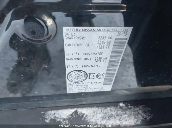 5N1AT2MV1LC739499 2020 NISSAN ROGUE - Image 8