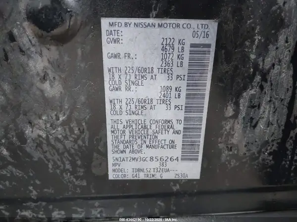 5N1AT2MV3GC856264 2016 NISSAN ROGUE - Image 8