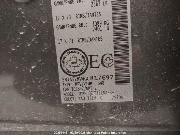 5N1AT2MV4GC817697 2016 NISSAN ROGUE - Image 8