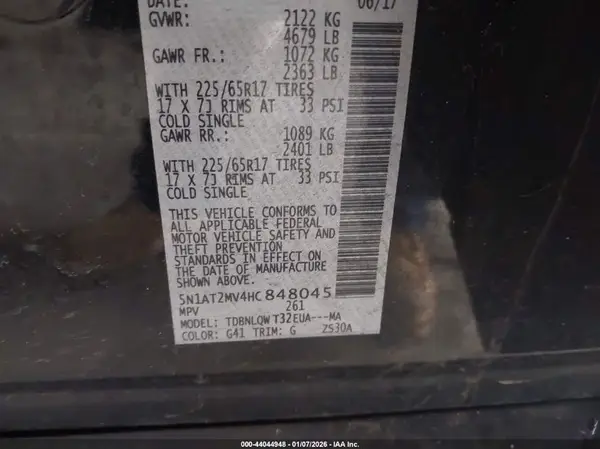 5N1AT2MV4HC848045 2017 NISSAN ROGUE - Image 8