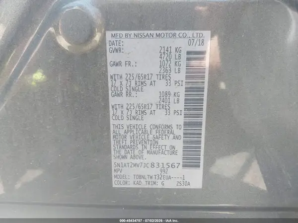 5N1AT2MV7JC831567 2018 NISSAN ROGUE - Image 8