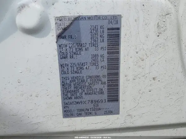 5N1AT2MV9JC789693 2018 NISSAN ROGUE - Image 8