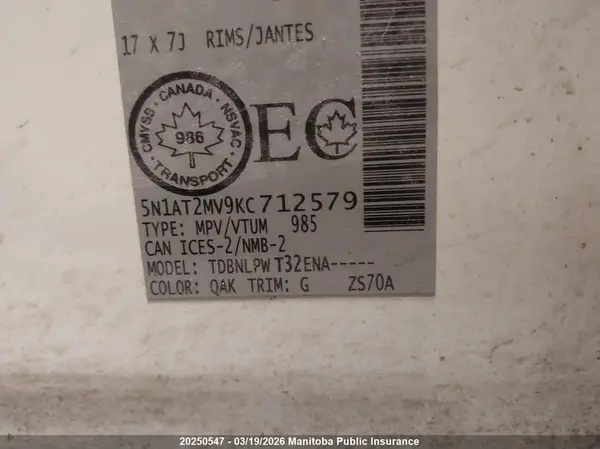 5N1AT2MV9KC712579 2019 NISSAN ROGUE - Image 8