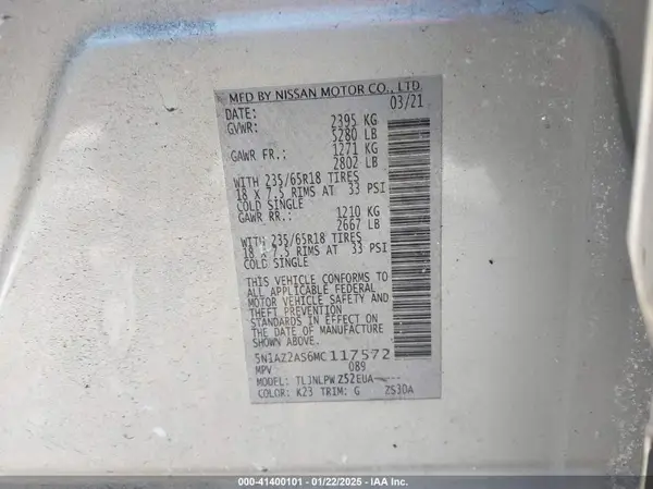5N1AZ2AS6MC117572 2021 NISSAN MURANO - Image 8