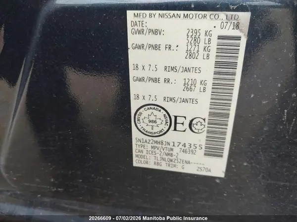 5N1AZ2MH8JN174355 2018 NISSAN MURANO - Image 8