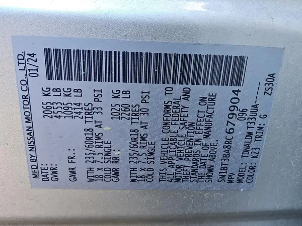 5N1BT3BA8RC679904 2024 NISSAN ROGUE - Image 5
