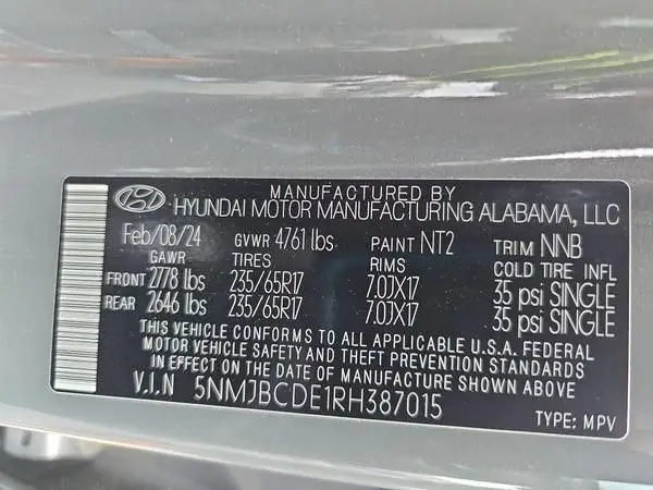 5NMJBCDE1RH387015 2024 HYUNDAI TUCSON - Image 1