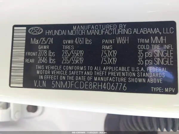 5NMJFCDE8RH406776 2024 HYUNDAI TUCSON - Image 8
