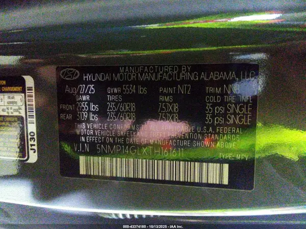 5NMP14GLXTH161611 2026 HYUNDAI SANTA FE - Image 5