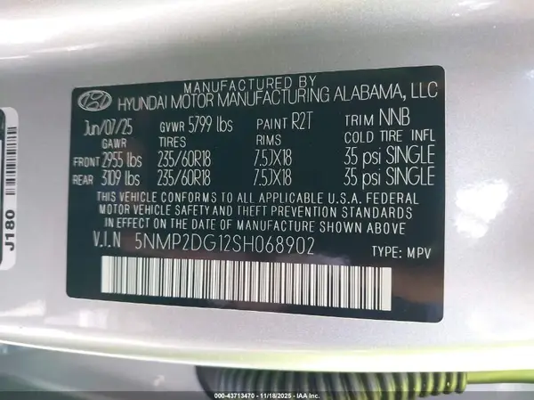 5NMP2DG12SH068902 2025 HYUNDAI SANTA FE - Image 5