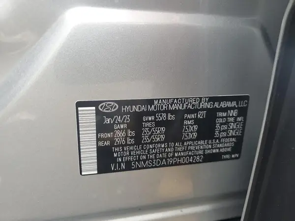 5NMS3DA19PH004282 2023 HYUNDAI SANTA FE - Image 1