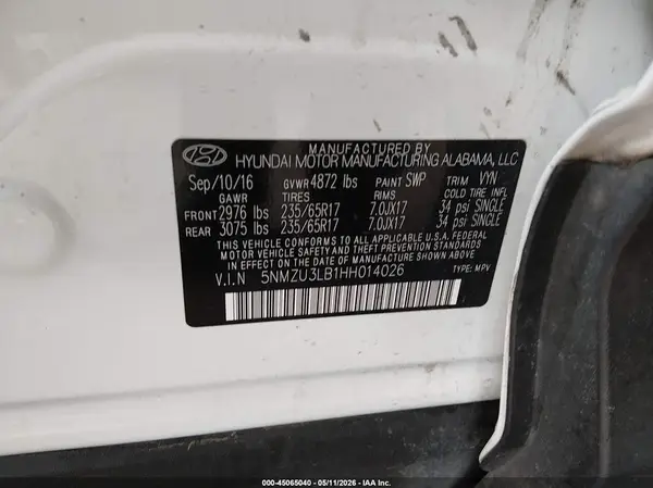 5NMZU3LB1HH014026 2017 HYUNDAI SANTA FE - Image 7