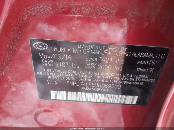 5NPD74LF6HH069200 2017 HYUNDAI ELANTRA - Image 8