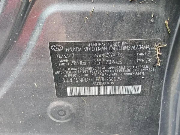 5NPD74LF6JH256099 2018 HYUNDAI ELANTRA - Image 8