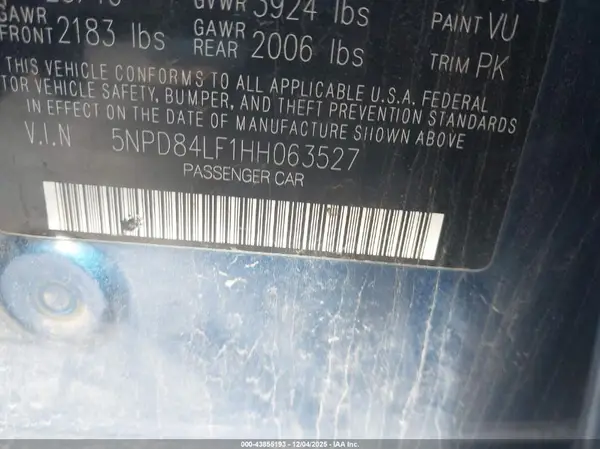 5NPD84LF1HH063527 2017 HYUNDAI ELANTRA - Image 8