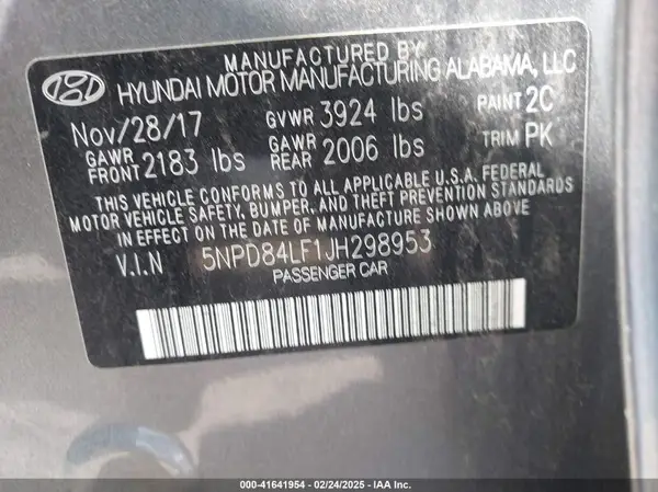 5NPD84LF1JH298953 2018 HYUNDAI ELANTRA - Image 8