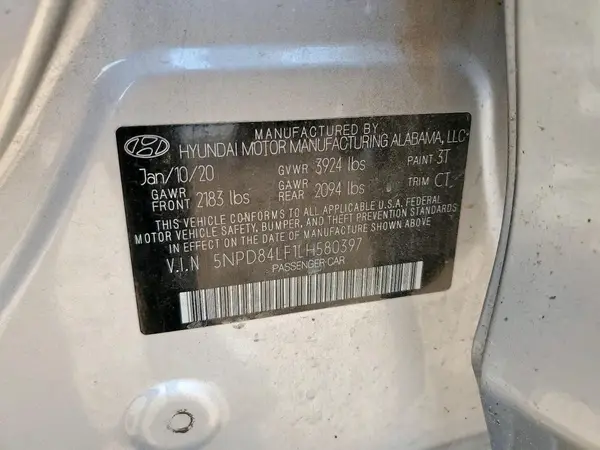 5NPD84LF1LH580397 2020 HYUNDAI ELANTRA - Image 4