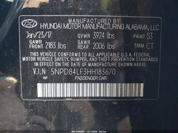 5NPD84LF3HH183670 2017 HYUNDAI ELANTRA - Image 8