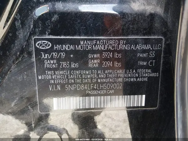 5NPD84LF4LH509002 2020 HYUNDAI ELANTRA - Image 8