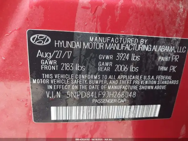 5NPD84LF9JH268048 2018 HYUNDAI ELANTRA - Image 8