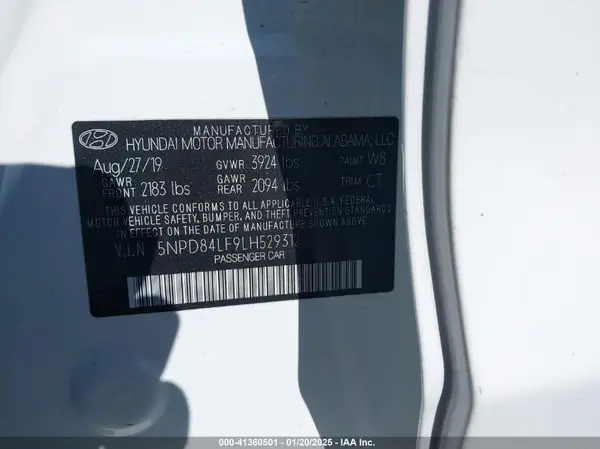 5NPD84LF9LH529312 2020 HYUNDAI ELANTRA - Image 8