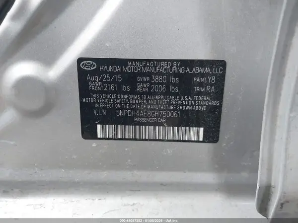 5NPDH4AE8GH750061 2016 HYUNDAI ELANTRA - Image 8