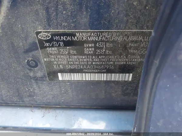 5NPE24AA0JH687936 2018 HYUNDAI SONATA - Image 5