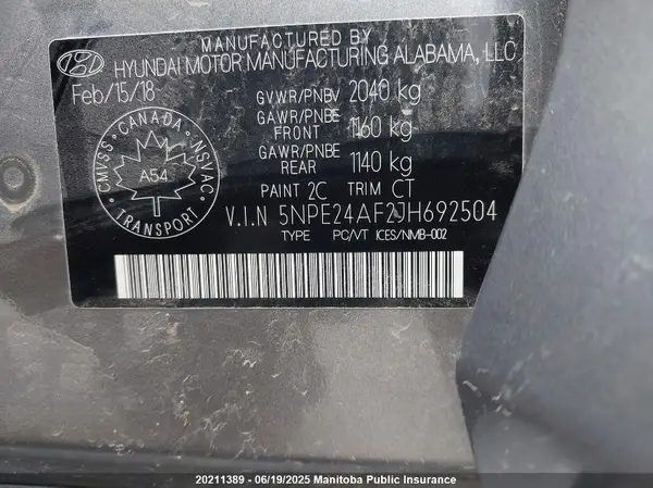5NPE24AF2JH692504 2018 HYUNDAI SONATA - Image 8