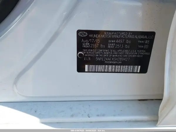 5NPE24AFXGH289427 2016 HYUNDAI SONATA - Image 8