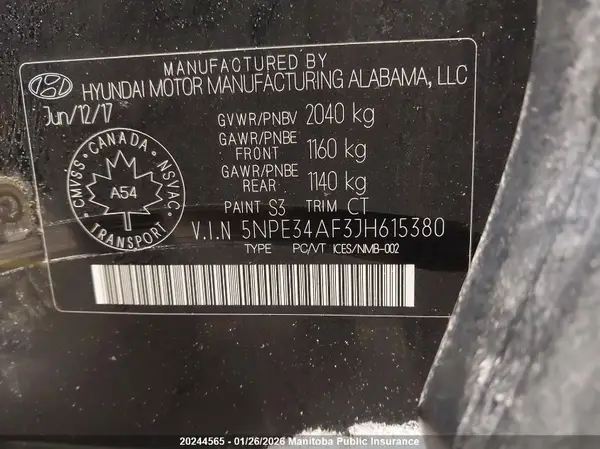 5NPE34AF3JH615380 2018 HYUNDAI SONATA - Image 8