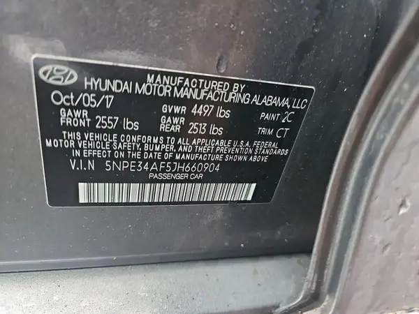 5NPE34AF5JH660904 2018 HYUNDAI SONATA - Image 2