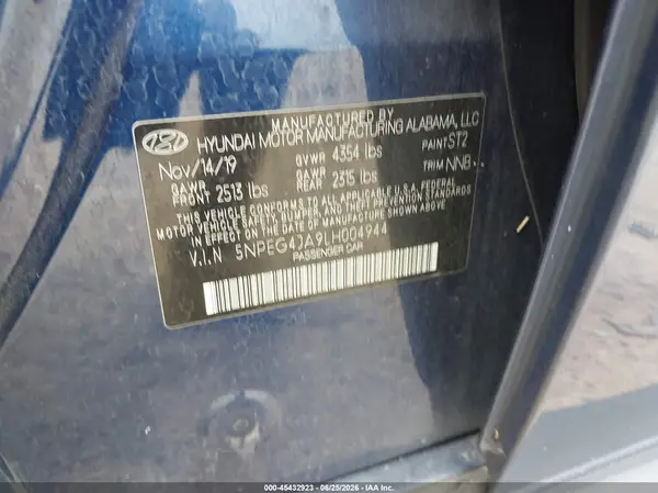 5NPEG4JA9LH004944 2020 HYUNDAI SONATA - Image 8