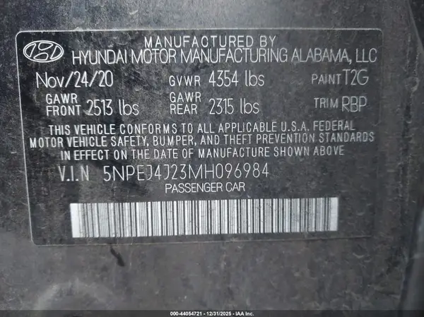 5NPEJ4J23MH096984 2021 HYUNDAI SONATA - Image 8