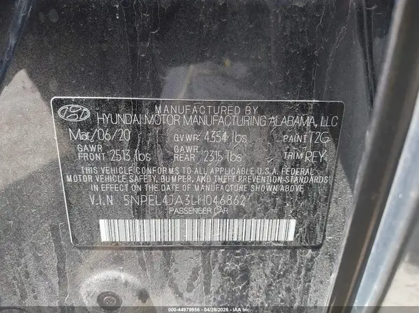 5NPEL4JA3LH046862 2020 HYUNDAI SONATA - Image 8