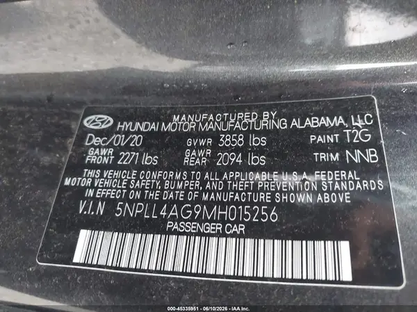 5NPLL4AG9MH015256 2021 HYUNDAI ELANTRA - Image 8