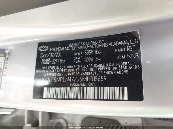5NPLN4AG6MH015659 2021 HYUNDAI ELANTRA - Image 8