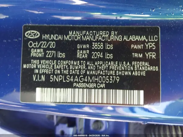 5NPLS4AG4MH005379 2021 HYUNDAI ELANTRA - Image 8