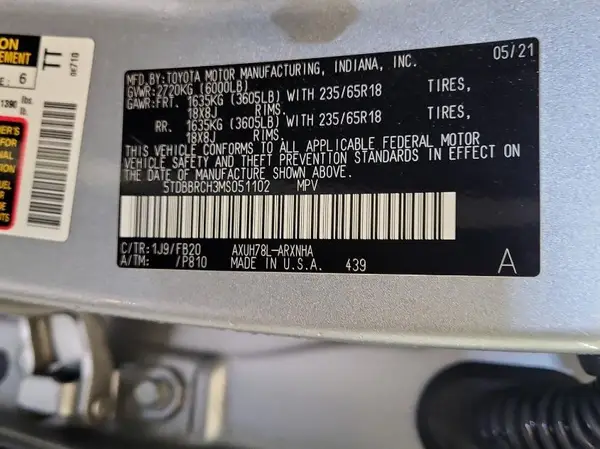 5TDBBRCH3MS051102 2021 TOYOTA HIGHLANDER - Image 8