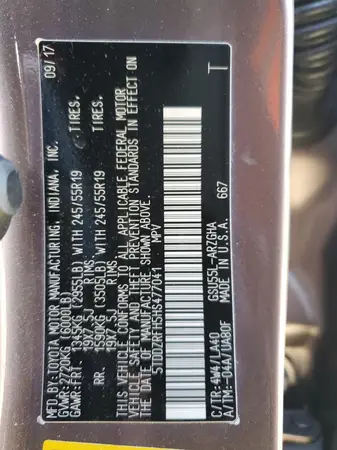 5TDDZRFH5HS477041 2017 TOYOTA HIGHLANDER - Image 3