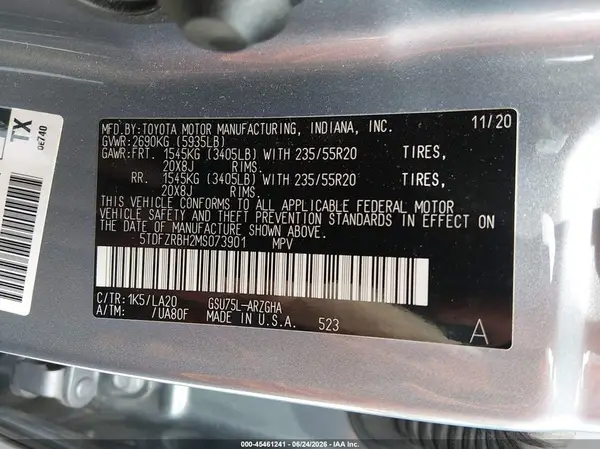 5TDFZRBH2MS073901 2021 TOYOTA HIGHLANDER - Image 8