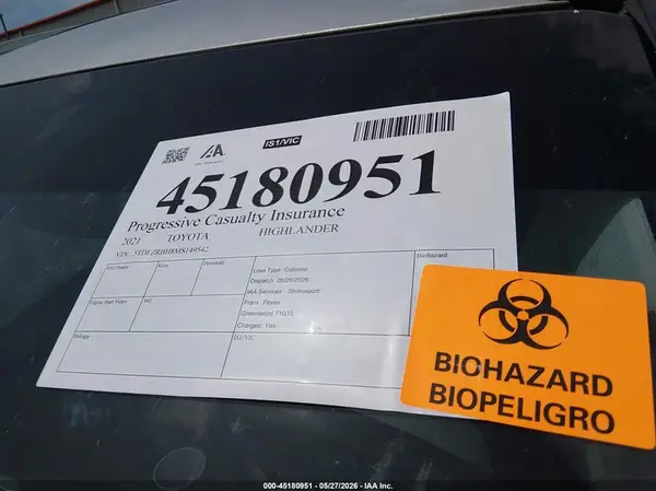5TDFZRBH8MS149542 2021 TOYOTA HIGHLANDER - Image 8