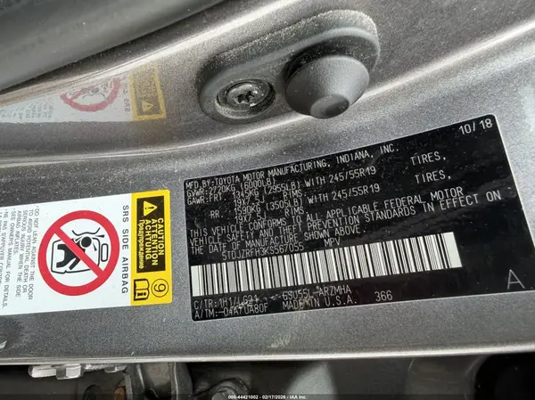 5TDJZRFH3KS567055 2019 TOYOTA HIGHLANDER - Image 8