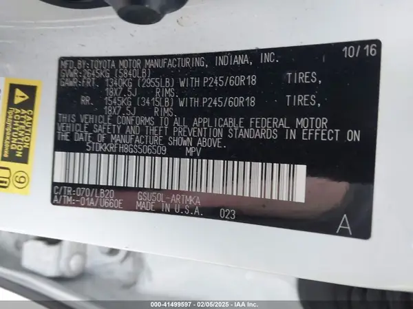 5TDKKRFH8GS506509 2016 TOYOTA HIGHLANDER - Image 8