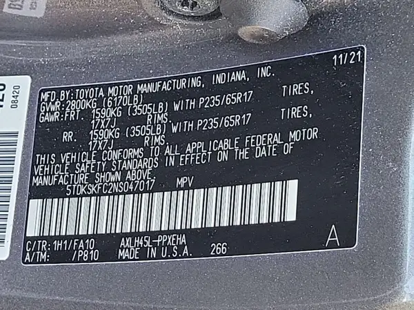 5TDKSKFC2NS047017 2022 TOYOTA SIENNA - Image 2